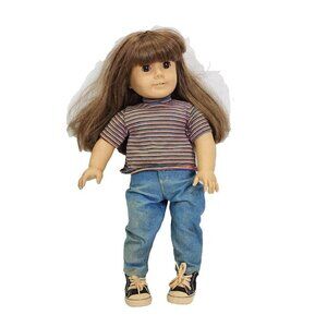 American Girl Doll Truly Me Lea? Brown‎ Hair Brown Eyes Light Skin Jeans 18"